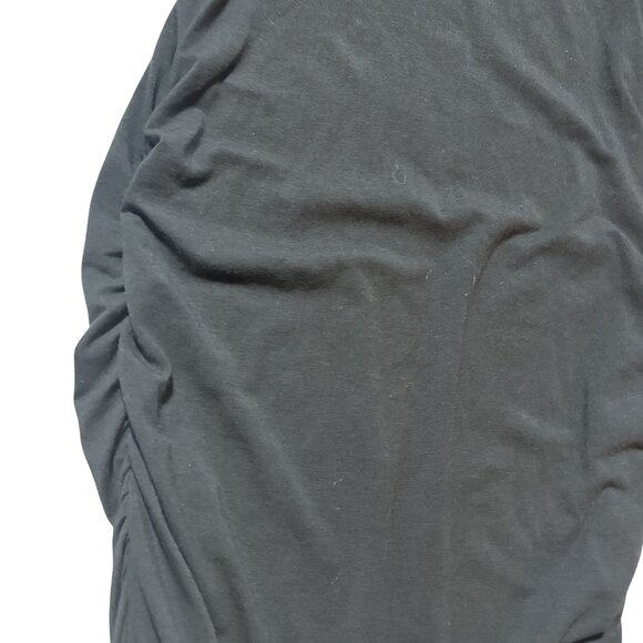 Express L Long Sleeve Black Maxi Dress With Side Ruching Goth Whimsigoth - Picture 4 of 10